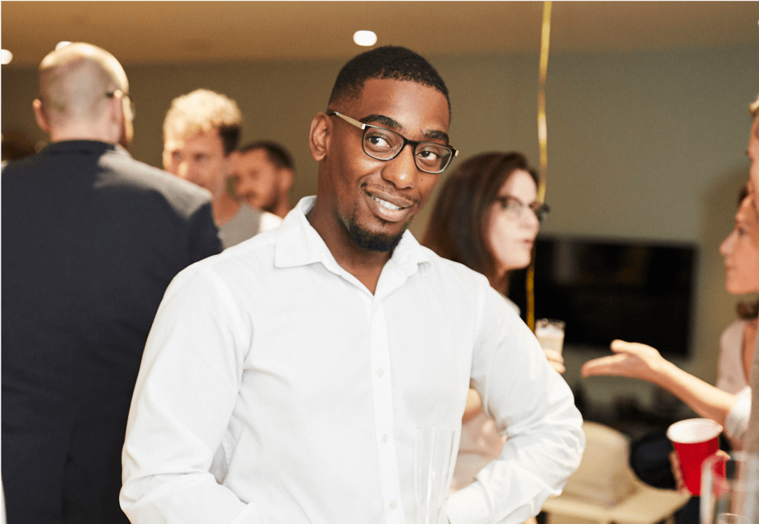 men in good mood posing to the picture during the party
